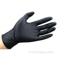 Gants de main nitrile noire, gants de travail